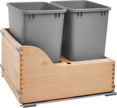 35 QT Double Bin Trash Can Pull Out