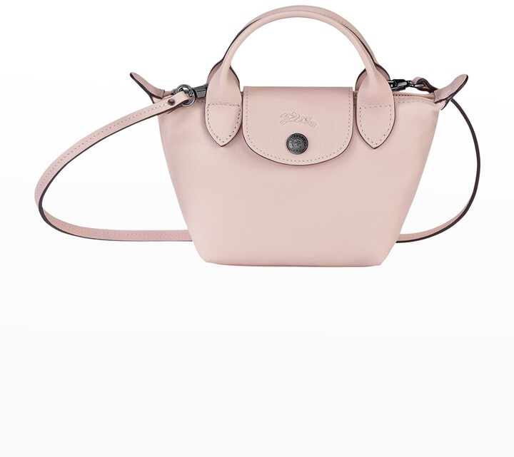 Longchamp Extra Small Le Pliage Filet Knit Crossbody Bag in Pink