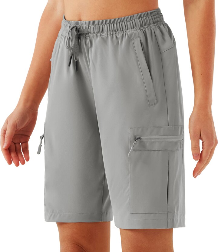 URBEST Women's Hiking Cargo Shorts Quick Dry Lightweight Summer Shorts for  Women Outdoor Travel Golf Active with Zipper Pockets Light Grey M -  ShopStyle