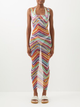 Missoni Cutout Chevron-stripe Jersey Dress