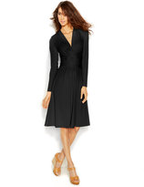 Thumbnail for your product : MICHAEL Michael Kors Long-Sleeve Self-Tie Faux-Wrap Dress