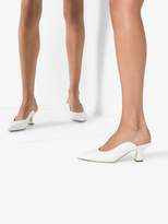 Thumbnail for your product : Burberry white Acate 60 leather backless mules
