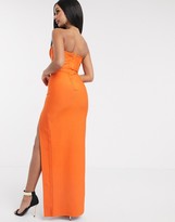Thumbnail for your product : Band Of Stars bandage bandeau maxi dress with extreme thigh split in orange