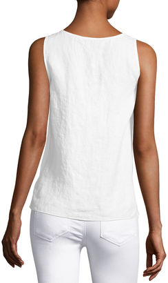 Johnny Was Anaya Linen Embroidered Tank, Plus Size