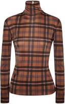 Thumbnail for your product : Rokh Mask Checked Stretch-jersey Turtleneck Top