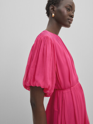 Massimo Dutti【NEW】Long dress with gathered detail Midi dress with gathered detail · Black · Caps And Hats