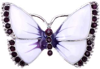 Alilang Painted Enamel Amethyst Crystal Rhinestone Butterfly Fashion Jewelry Pin Brooch