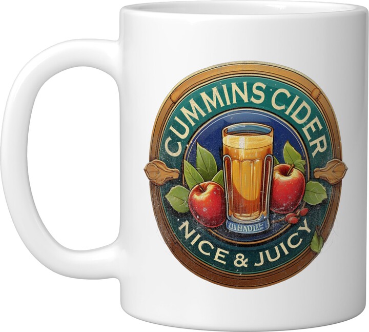 Cider Lover Funny Designs Cummins Cider Lovers Retro Funny Ceramic Mug, White