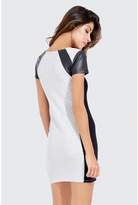 Thumbnail for your product : Select Fashion Fashion Pu Panel Jacquard Bodycon Dress Dresses - size 14