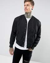Thumbnail for your product : Religion Collarless Bomber Jacker With Fleece Lining