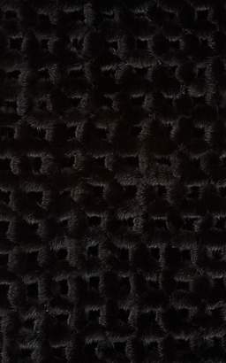 Adrienne Landau Crocheted Mink Fur Throw - Black