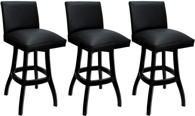 Tobias Designs Set Of 3 Extra Tall Swivel Wood Stools 34" Seat