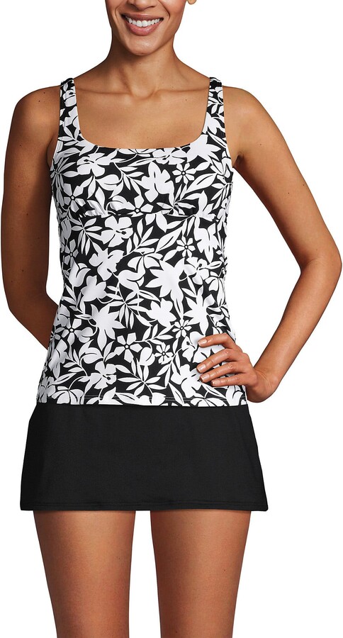 Square Neck Underwire Tankini Top Swimsuit Adjustable Straps