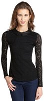 Thumbnail for your product : Walter black stretch 'Piper' long sleeve lace top