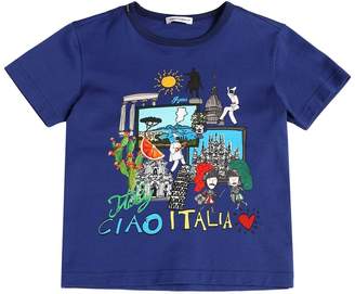 Dolce & Gabbana Ciao Italia Print Cotton Jersey T-Shirt