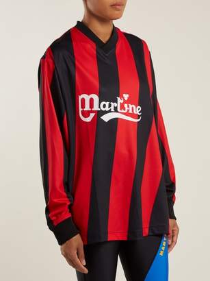 Martine Rose Long Sleeved Twisted Football Shirt - Womens - Red Stripe