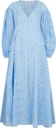 Evi Grintela Hattie Blue Broderie Anglaise Maxi Dress - Light Blue - S