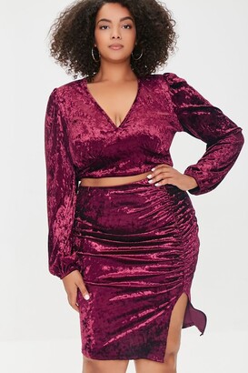 forever 21 velvet crop top