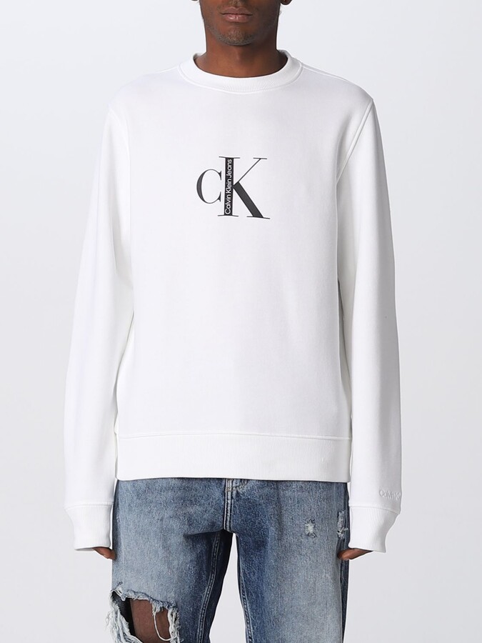 beu Seminarie gips Calvin Klein Jeans Men's White Sweatshirts & Hoodies | ShopStyle