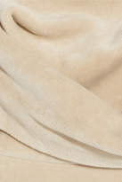 Thumbnail for your product : MiH Jeans Bay Garnett Spider Ruched Cotton-blend Velour Turtleneck Top - Cream