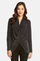 Thumbnail for your product : Karen Kane 'Sparkle Knit' Crossover Front Top
