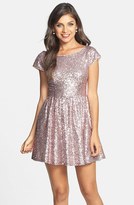 Thumbnail for your product : Love, Nickie Lew Sequin Skater Dress (Juniors)