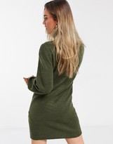 Thumbnail for your product : Object knitted sweater mini dress in khaki