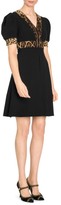 Thumbnail for your product : Dolce & Gabbana Puff Sleeve Leopard Trim Dress