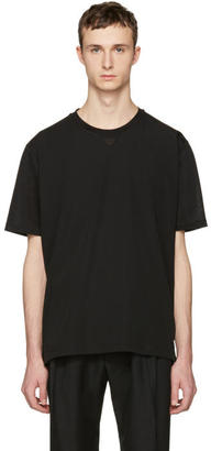 Lanvin Black Woven Front T-Shirt