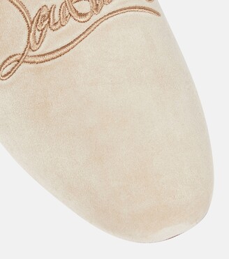 Navy Coolito Donna Suede Slippers in Beige - Christian Louboutin