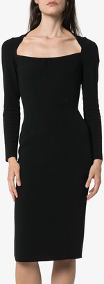 Dolce & Gabbana Scoop Neck Fitted Midi Dress