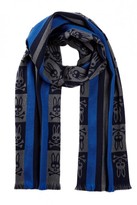 Thumbnail for your product : Psycho Bunny College Striped Wool Scarf