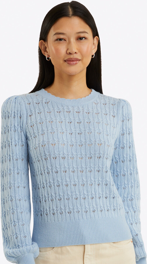 Draper James Puff Sleeve Sweater in Pointelle
