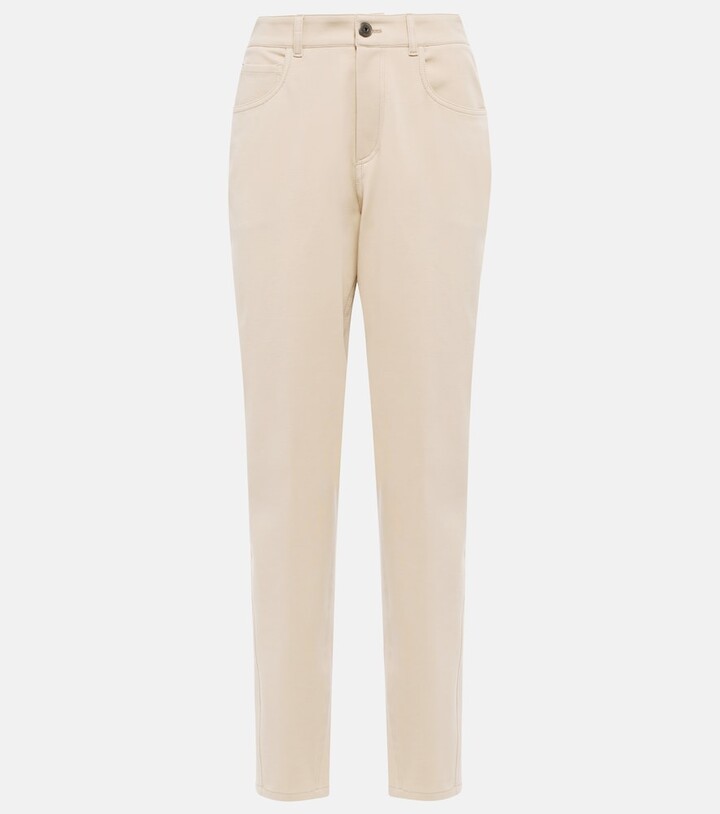 Brunello Cucinelli High-rise straight cotton-blend pants
