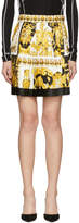 Versace Gold Pleated Baroque Miniskirt