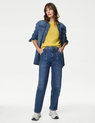 M&S Collection Mid Rise Cargo Ankle Grazer Jeans - ShopStyle