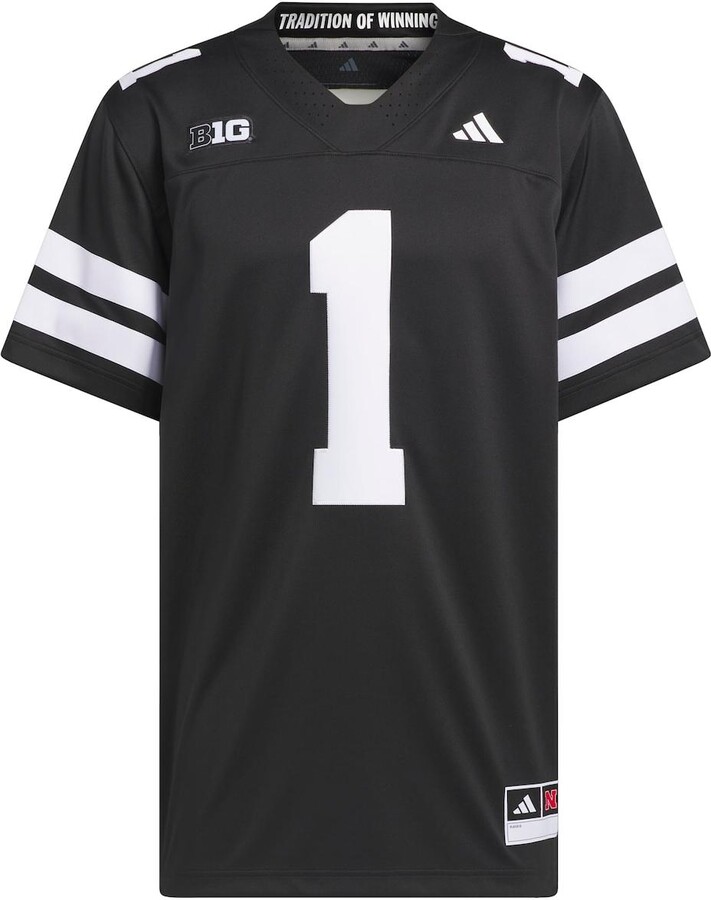 adidas Men's 1 Black Nebraska Huskers Alternate Premier Jersey