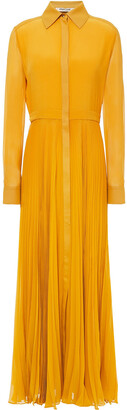 Roberto Cavalli Plisse Silk-georgette Maxi Dress