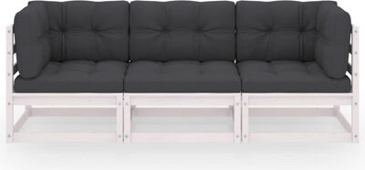 Lark Manor Garden Sofa Solid Pinewood Grey Fabric (100% Polyester)