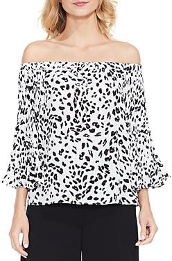 Vince Camuto Animal Whispers Off-The-Shoulder Top