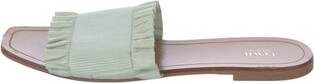 Lewit Leather Slides Green Unfortunately, due to restrictions, this item may not be eligible for shipping in all areas. | Lewit Leather Slides in Green, Women's 8.5