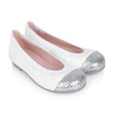 Thumbnail for your product : Pretty Ballerinas Pretty BallerinasWhite & Silver Glitter Hannah Shoes