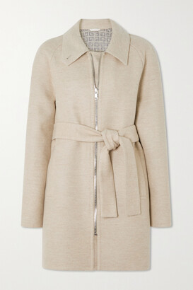 Givenchy - Belted Wool, Silk And Cashmere-blend Coat - Neutrals