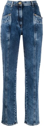Versace Panelled Tapered Leg Jeans