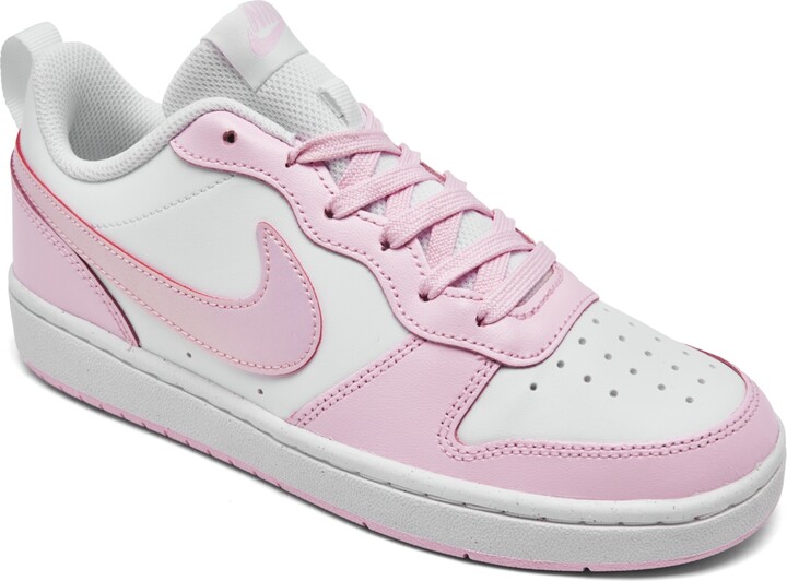 Nike Big Girls Court Borough Low 2 Se Casual Sneakers from Finish Line -  White, Pink Foam - ShopStyle