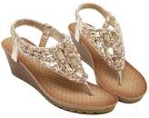 Thumbnail for your product : Katypeny Ladies Womens Open Toe T-Strap Ankle Strap Slingback Wedge Heel Sandals With Crystal 8.5 US M