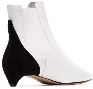 Givenchy white GV3 two tone Chelsea boots