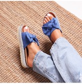 Thumbnail for your product : Linzi RARE - Blue Suede Slip On Slider With Bow Detail and Beaded Trim