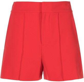 Alice + Olivia Dylan high-waisted pintuck shorts