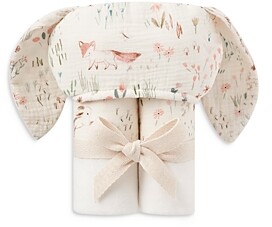 Elegant Baby Unisex Organic Print Bunny Hooded Wrap Towel - Baby